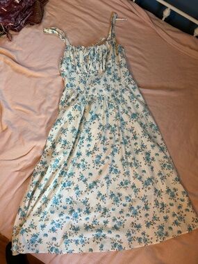 Blue Floral Milkmaid Sundress